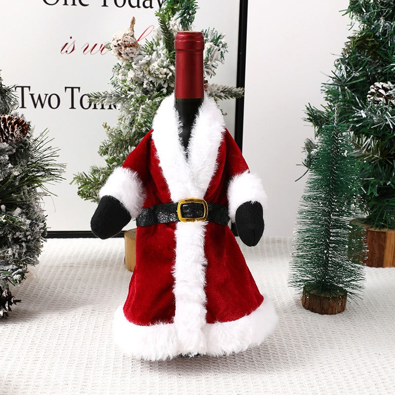 New Christmas red wine set Christmas dress wine bottle set Christmas dress wine bottle decoration