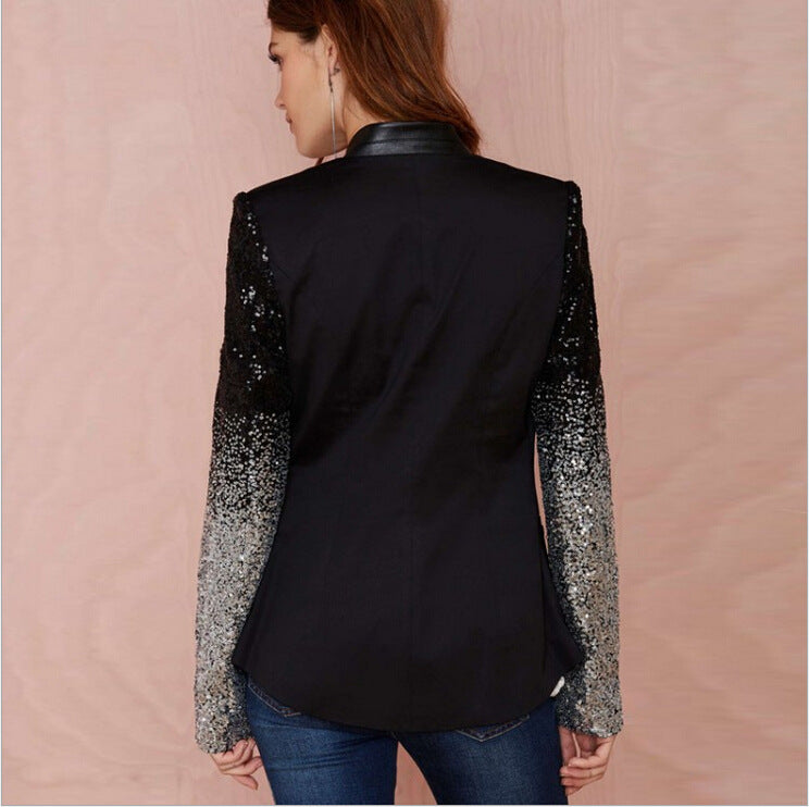 Fitted sequin blazer