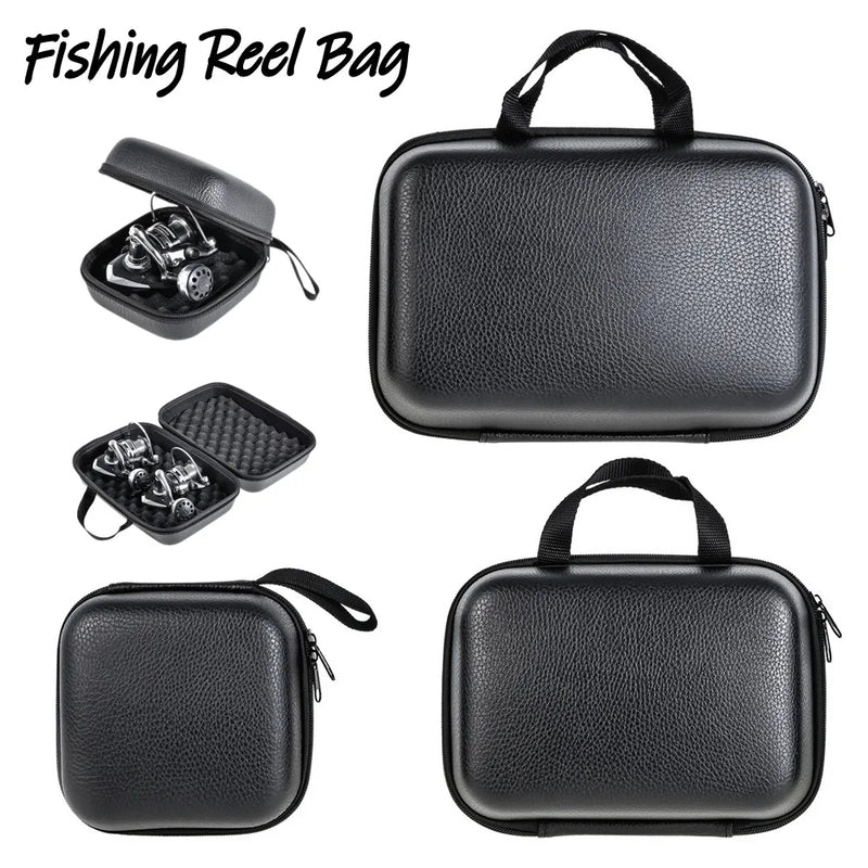 Portable EVA Fishing Reel Bag Shockproof Waterproof Reel Protective Case Fishing Tackle Storage Case for 1-2 Fishing Reels