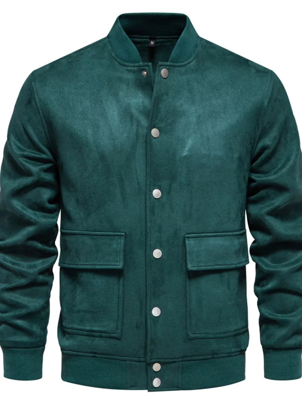 Baseball collar snap down jacket, Deep Teal