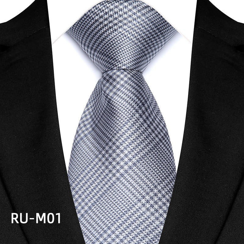 High density striped small flower men's business suit tie