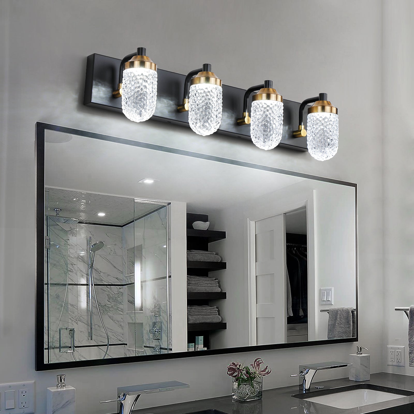 Vanity  Lights With 4 LED Bulbs For Bathroom  Lighting