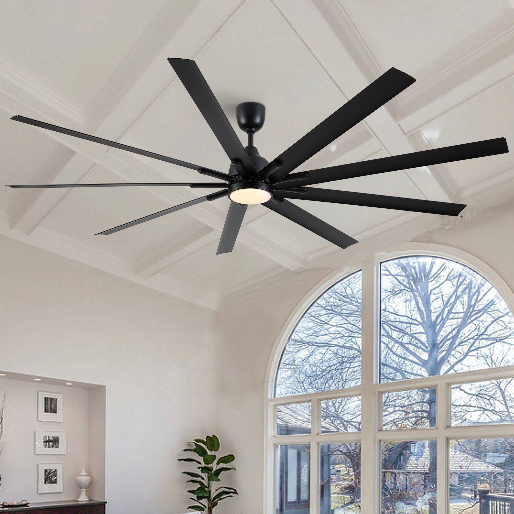 84 In Super Large Black Ceiling Fan with Remote Control