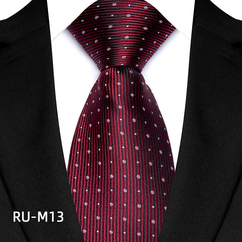 High density striped small flower men's business suit tie