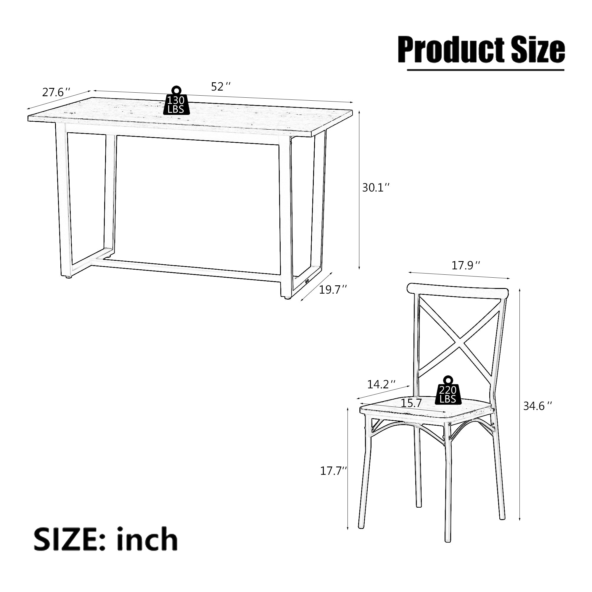 7 Pieces Dining Set 7-Piece Kitchen Table Set Perfect for Kitchen Breakfast Nook