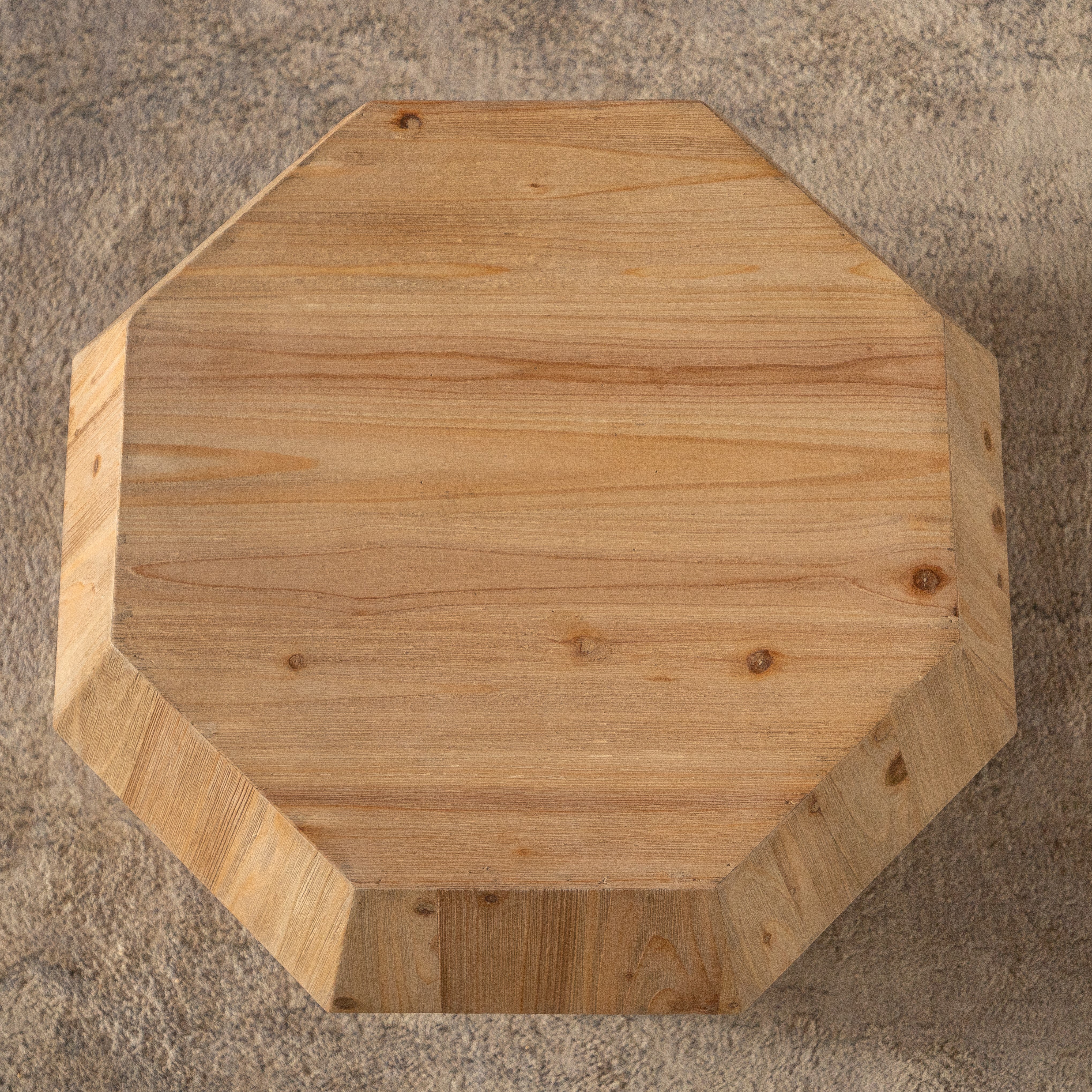 31.50" Octagonal Wooden American Retro Style Coffee Table