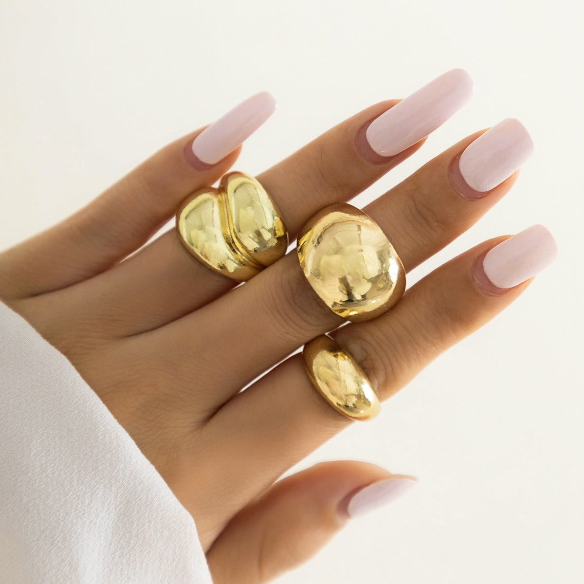 Vintage Punk Gold Color Open Rings Set