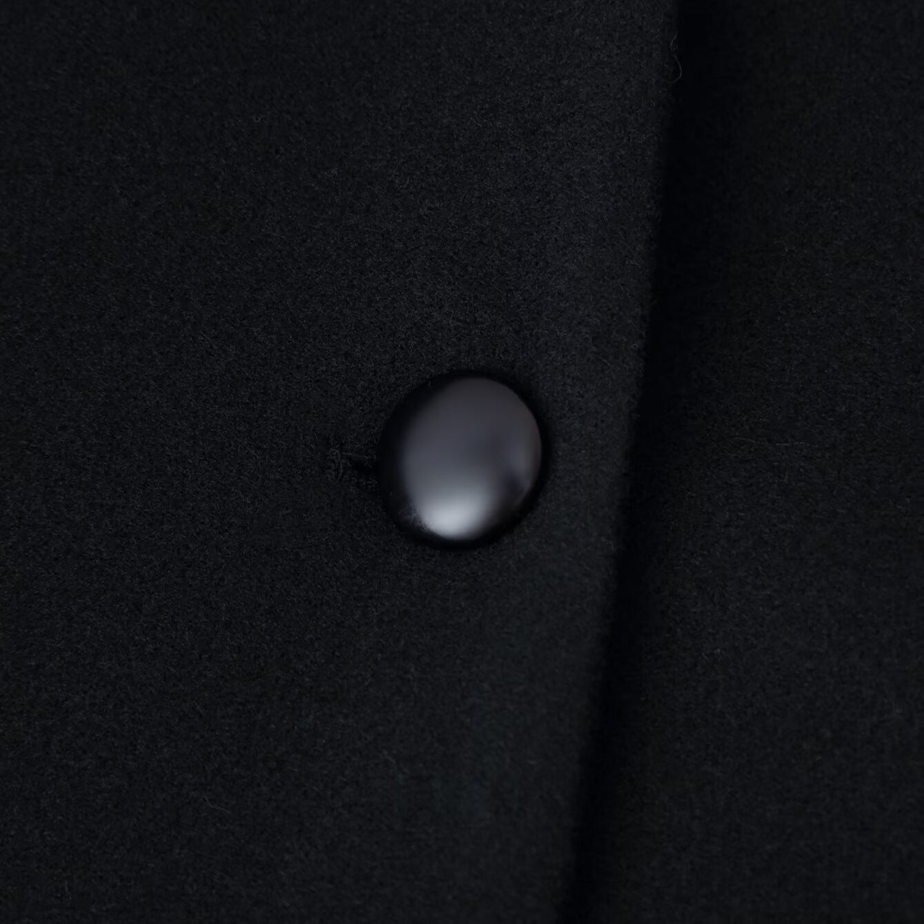 Collar breasted woolen collar long coat