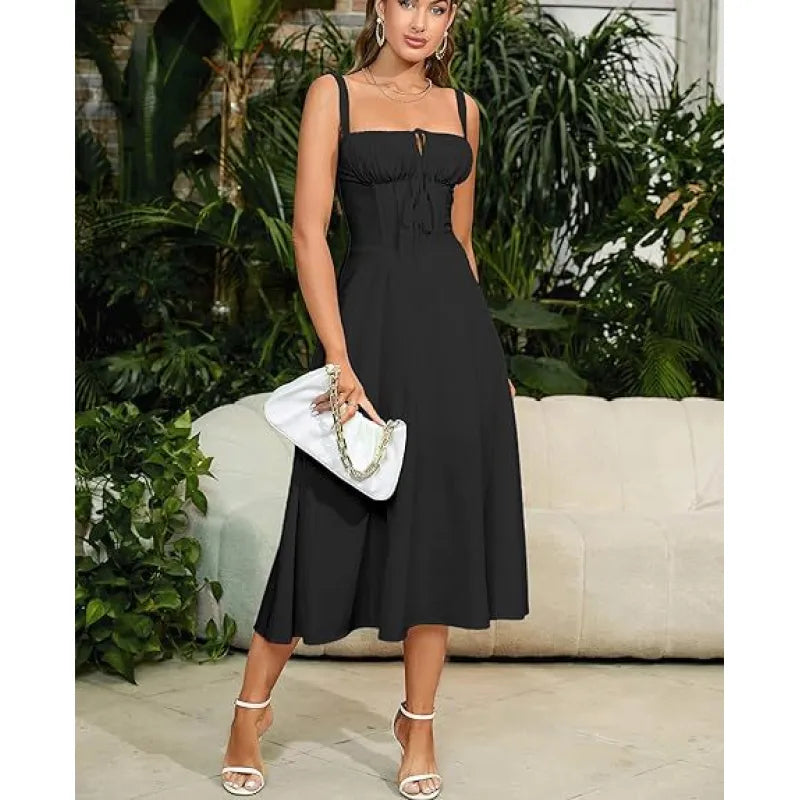 Midi tank dress – black