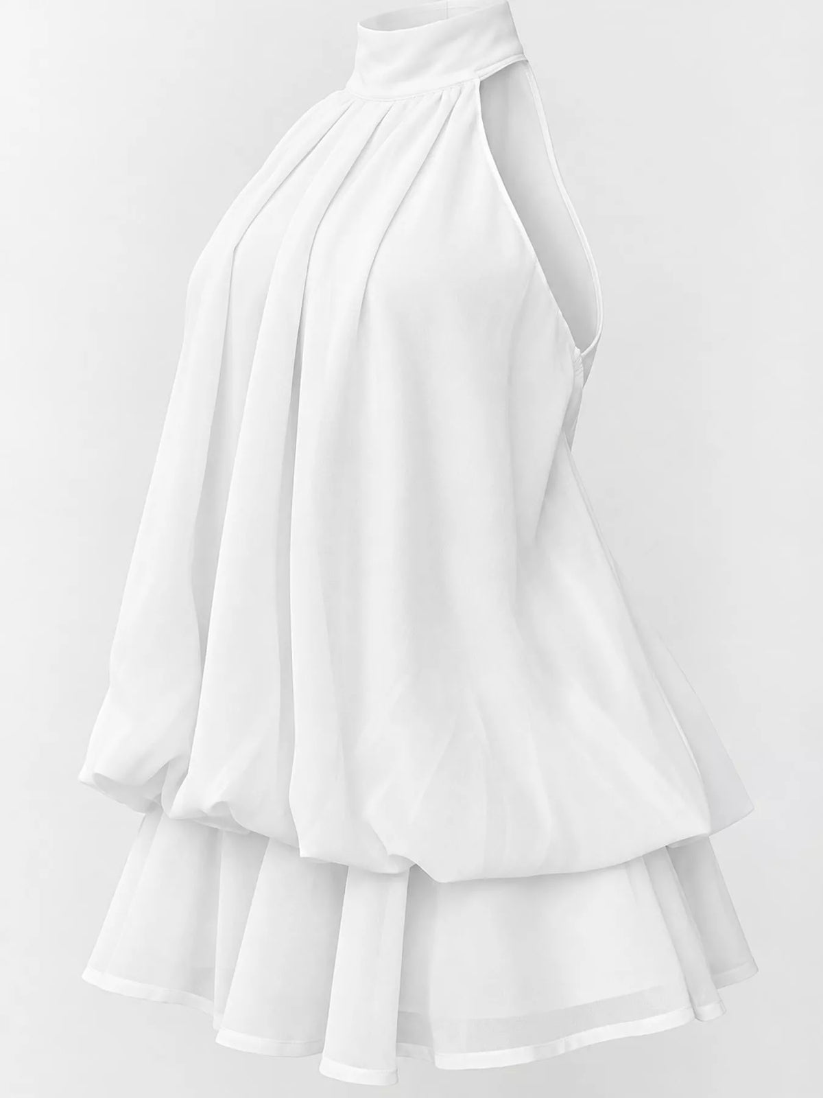 Ruched halter mini dress