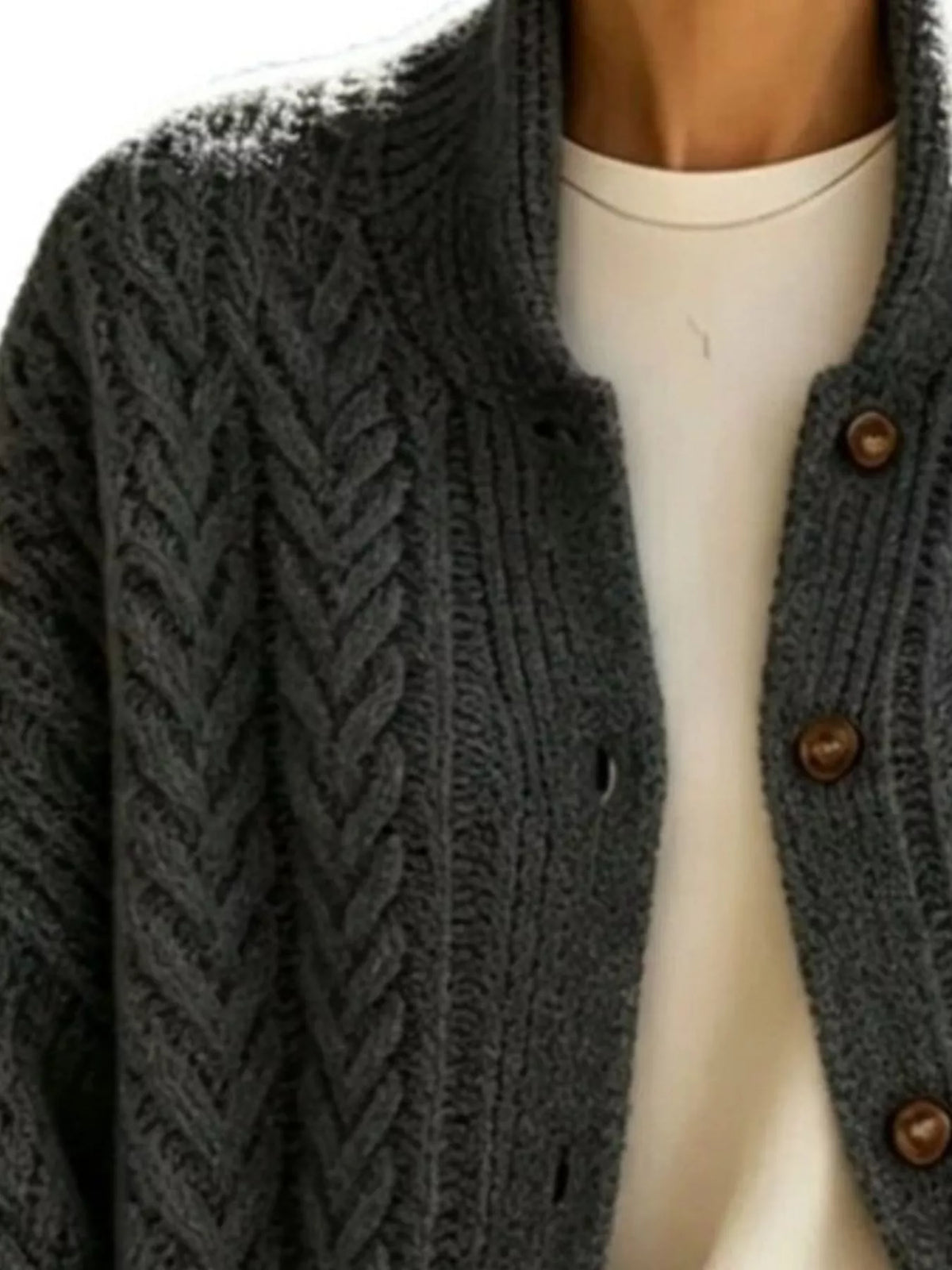 Cable-knit cardigan