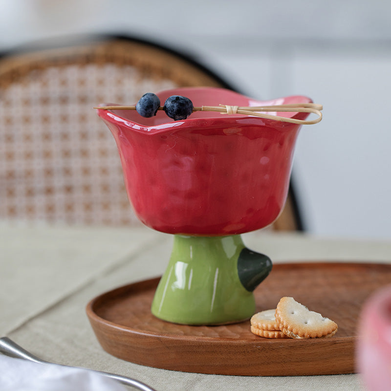 Tulip ceramic dessert bowl
