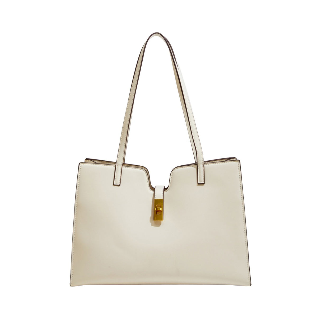 Clasp-front shoulder tote