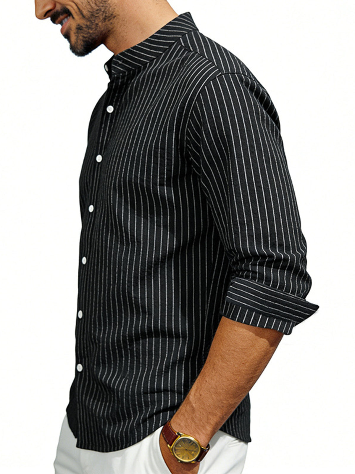 Striped long-sleeve shirt