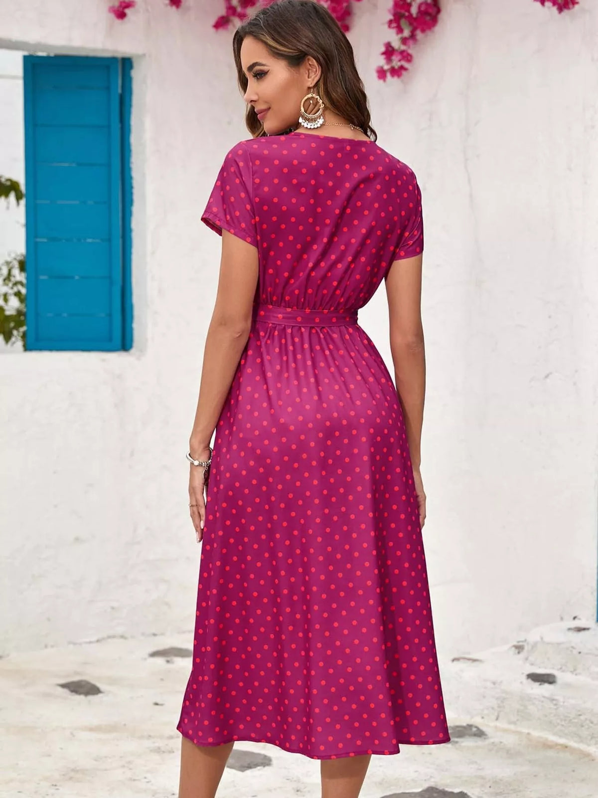 Surplice midi dress
