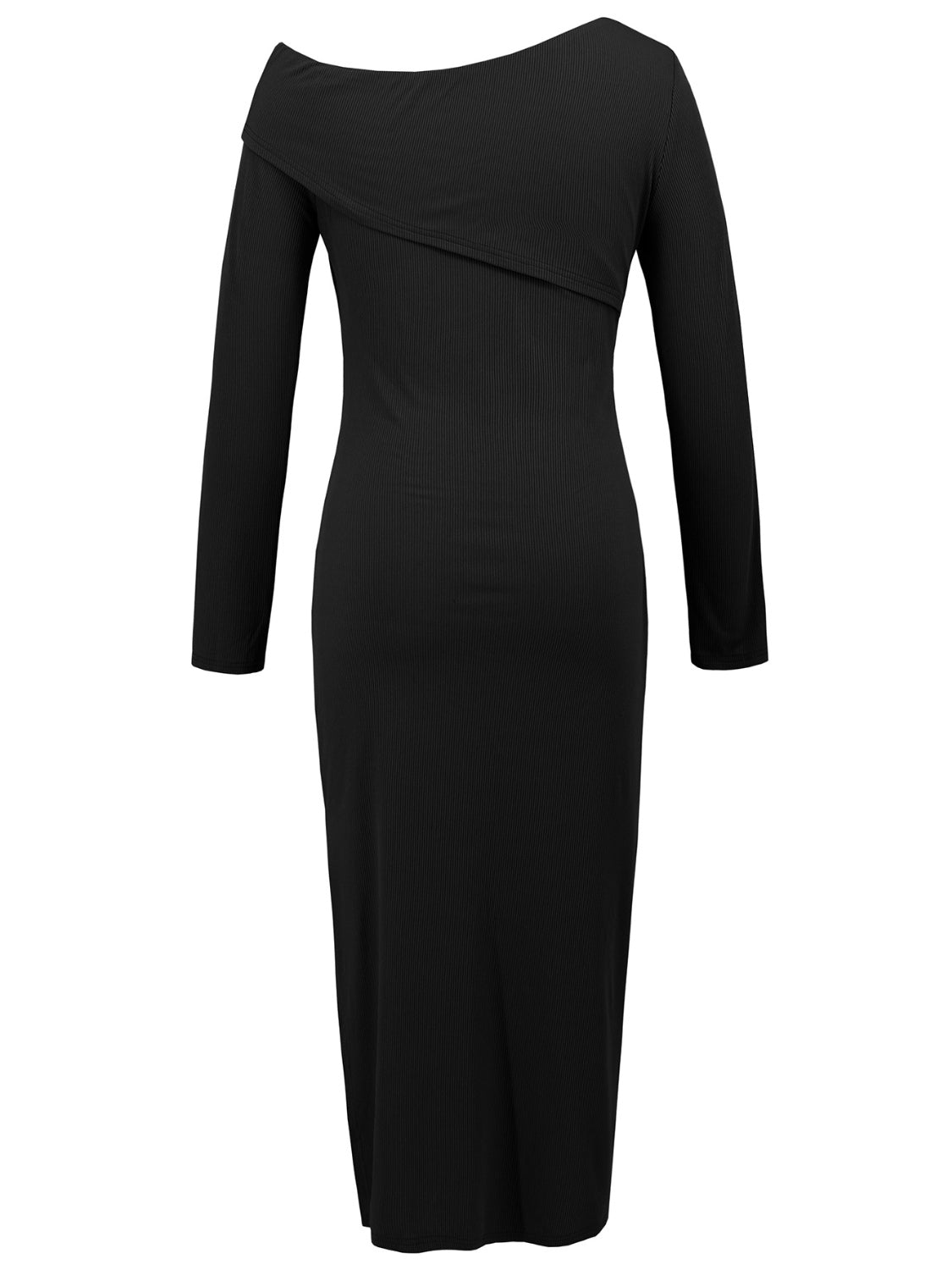 Slit One Shoulder Long Sleeve Dress