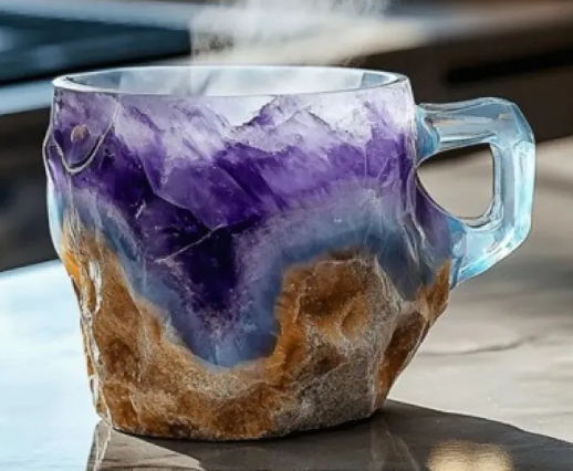 Crystal resin coffee cup