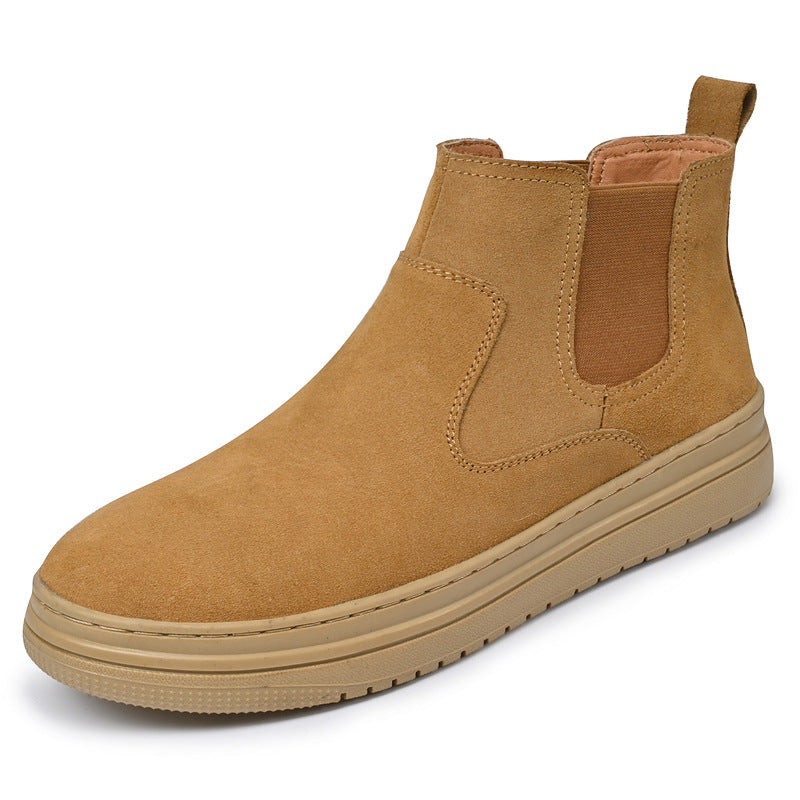 Thick sole Chelsea boots, Tan, side