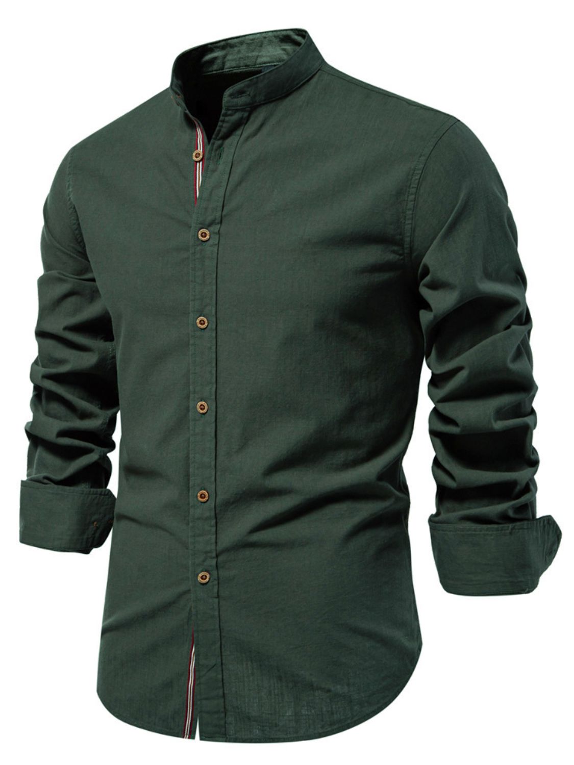 Button down embroidered shirt, Dark Green