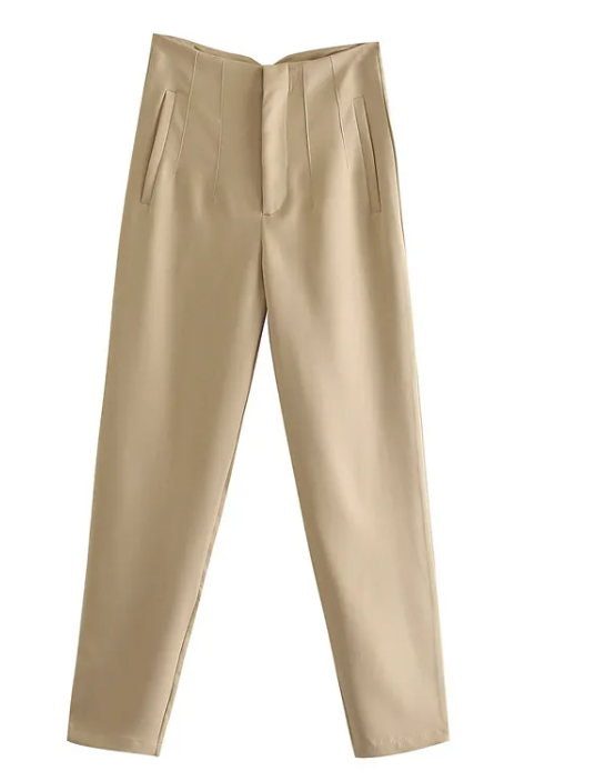 High-rise tapered trousers