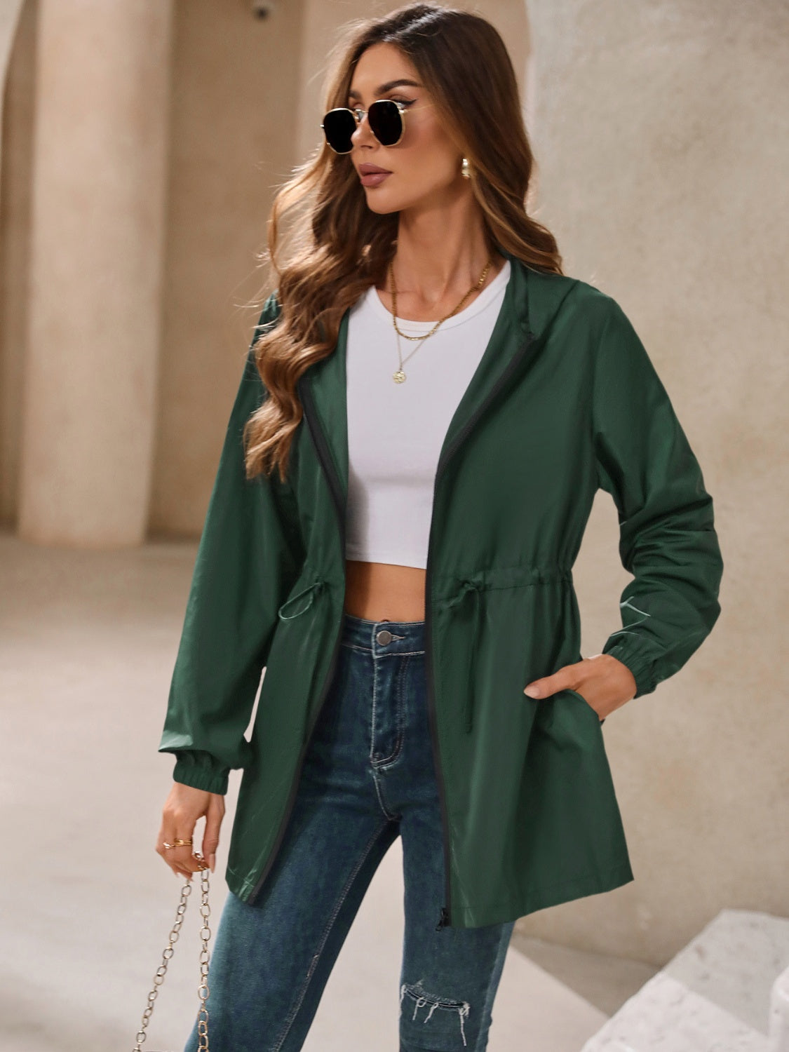 Hooded zip jacket