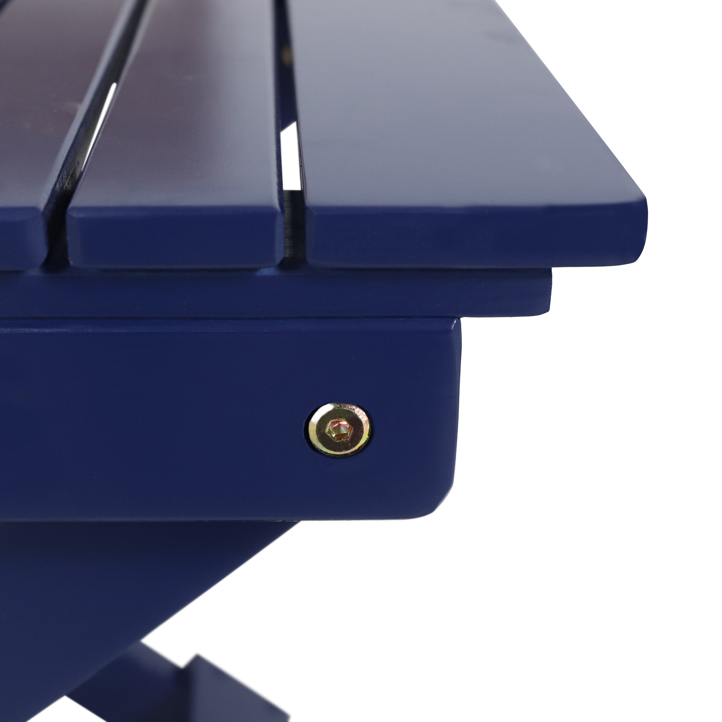 Outdoor Folding Wooden Side Table, Navy Blue, 15"D x 22.75"W x 18.25"H