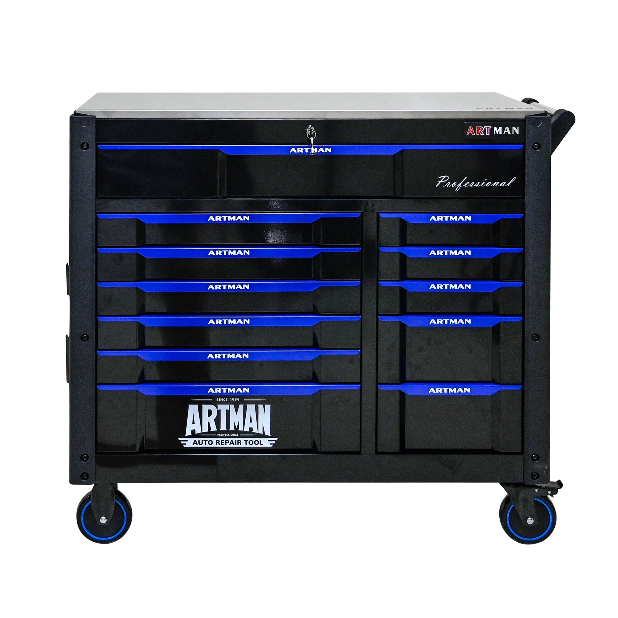 12-Layer Drawer Multi-Purpose Tool Cart With Wheels, Iron Top