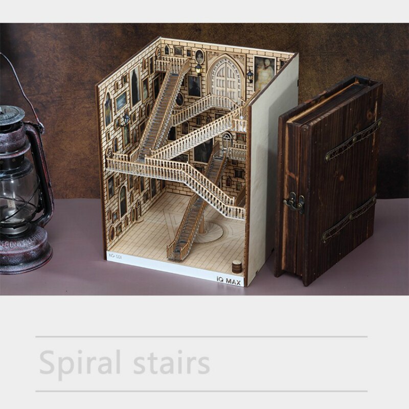 Wooden Book Nook Art Bookends DIY Bookshelf Decor Stand Decoration Fairy Garden Miniatures Home Decoration Accessories