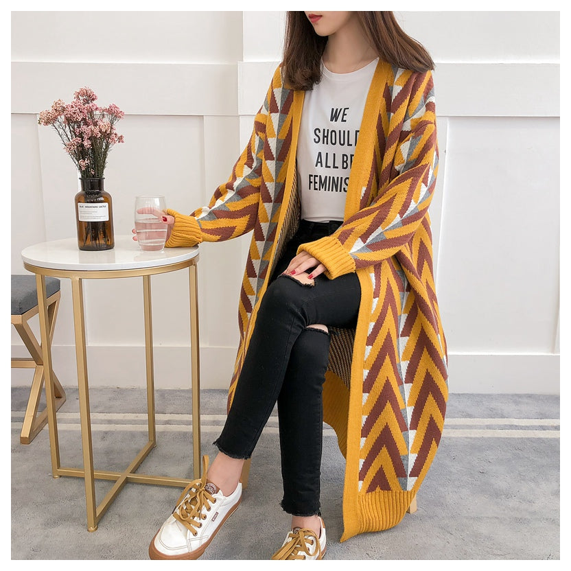 Geometric knit cardigan