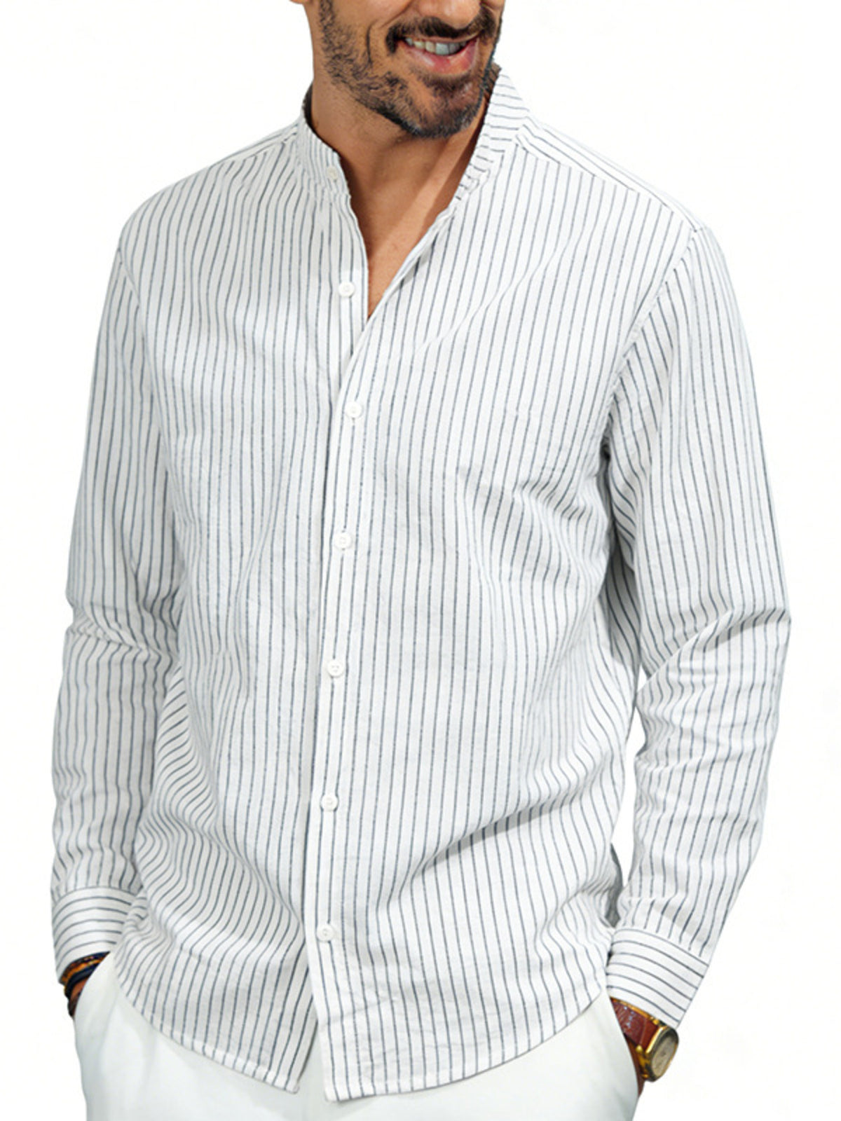 Striped long-sleeve shirt
