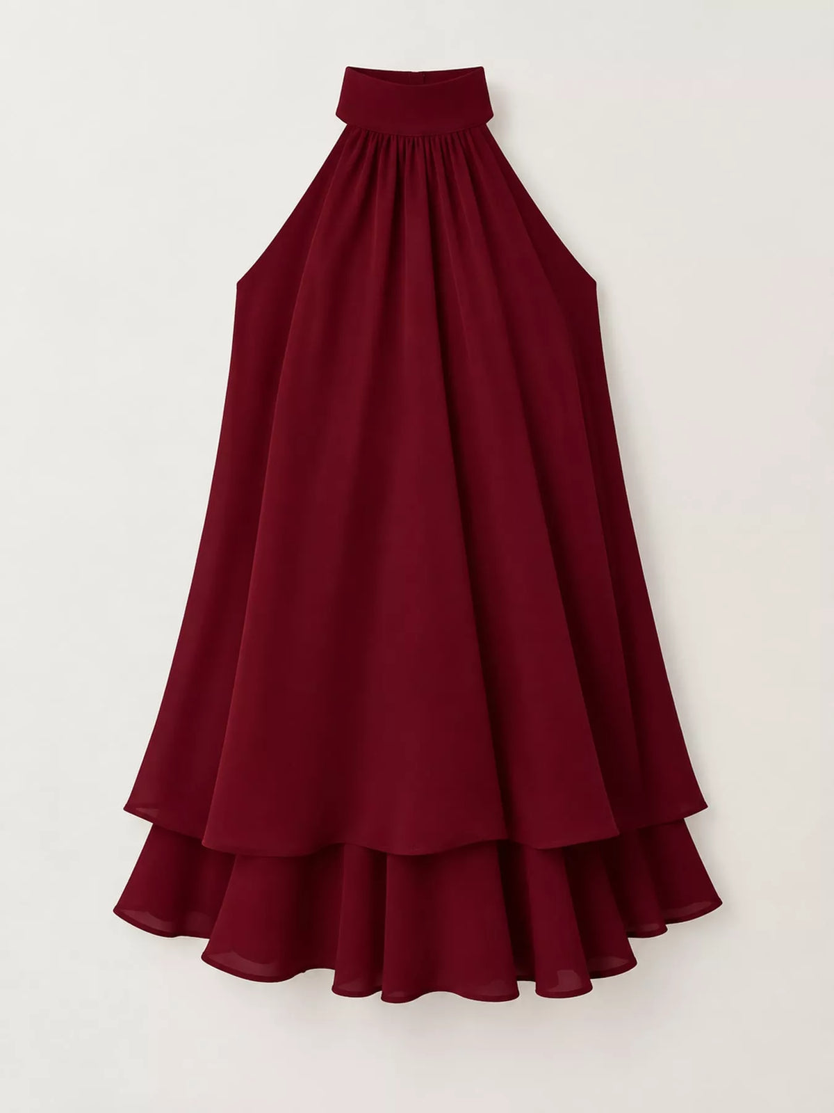 Ruched halter mini dress