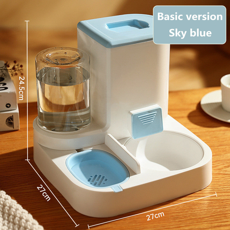 Automatic pet feeder, steel bowls – basic version sky blue