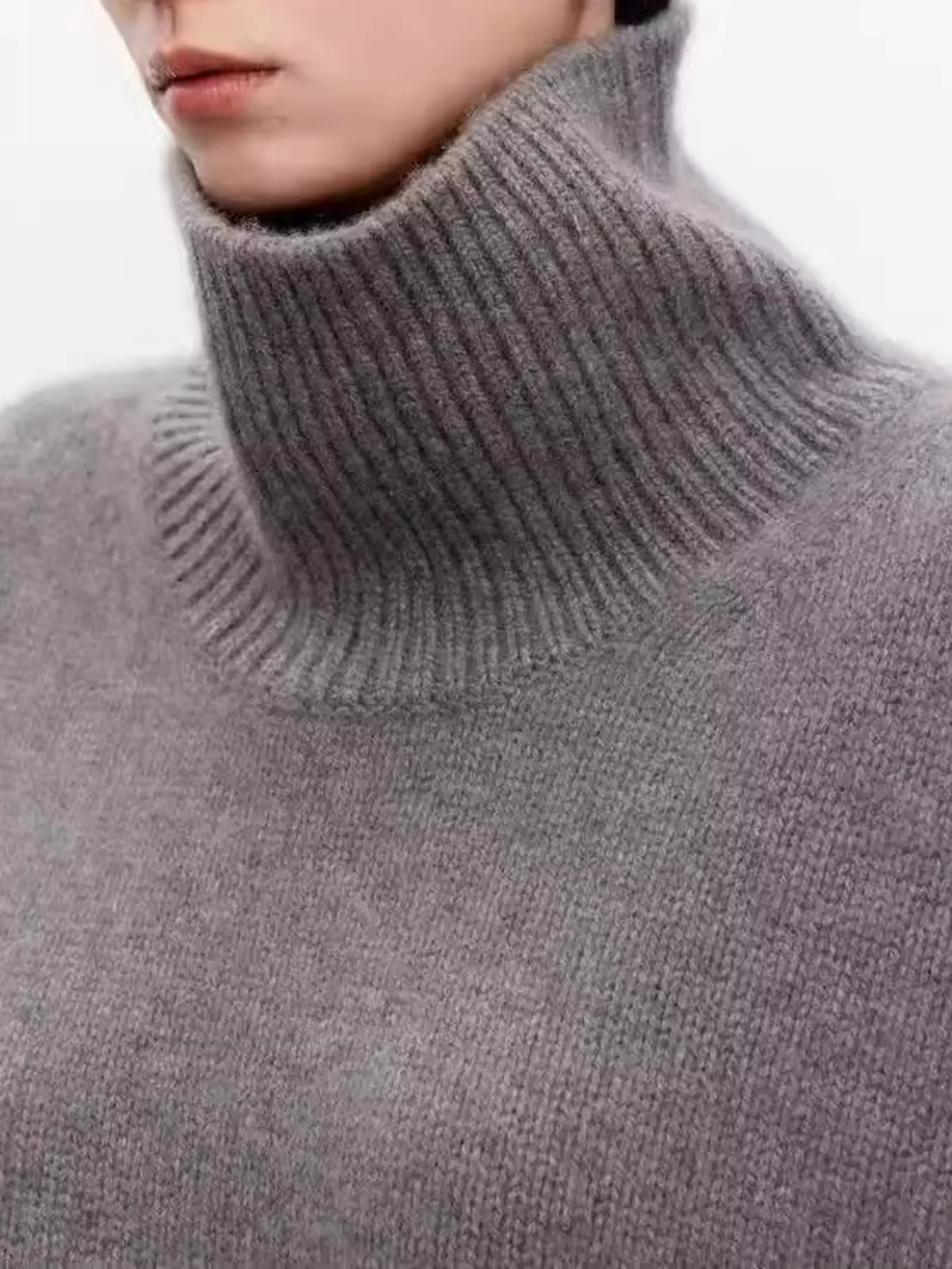 Oversized Turtleneck Wool Sweater