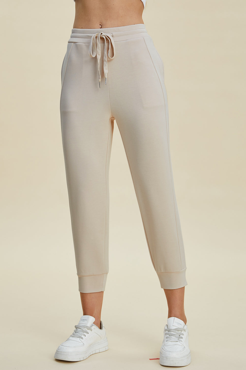Air scuba drawstring high waist cropped pants