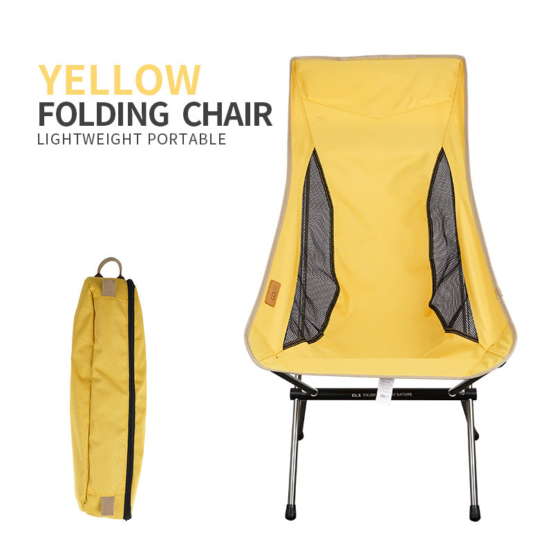 Outdoor Folding Chair Heighten Moon Chair Portable Camping Fishing Chair Leisure Beach Chair Back Chair