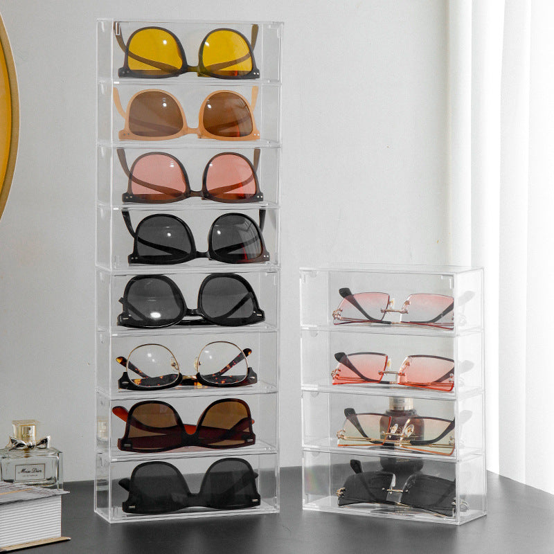 Acrylic Simple Clear Glasses Organizer Display Stand Sunglasses Collection Box