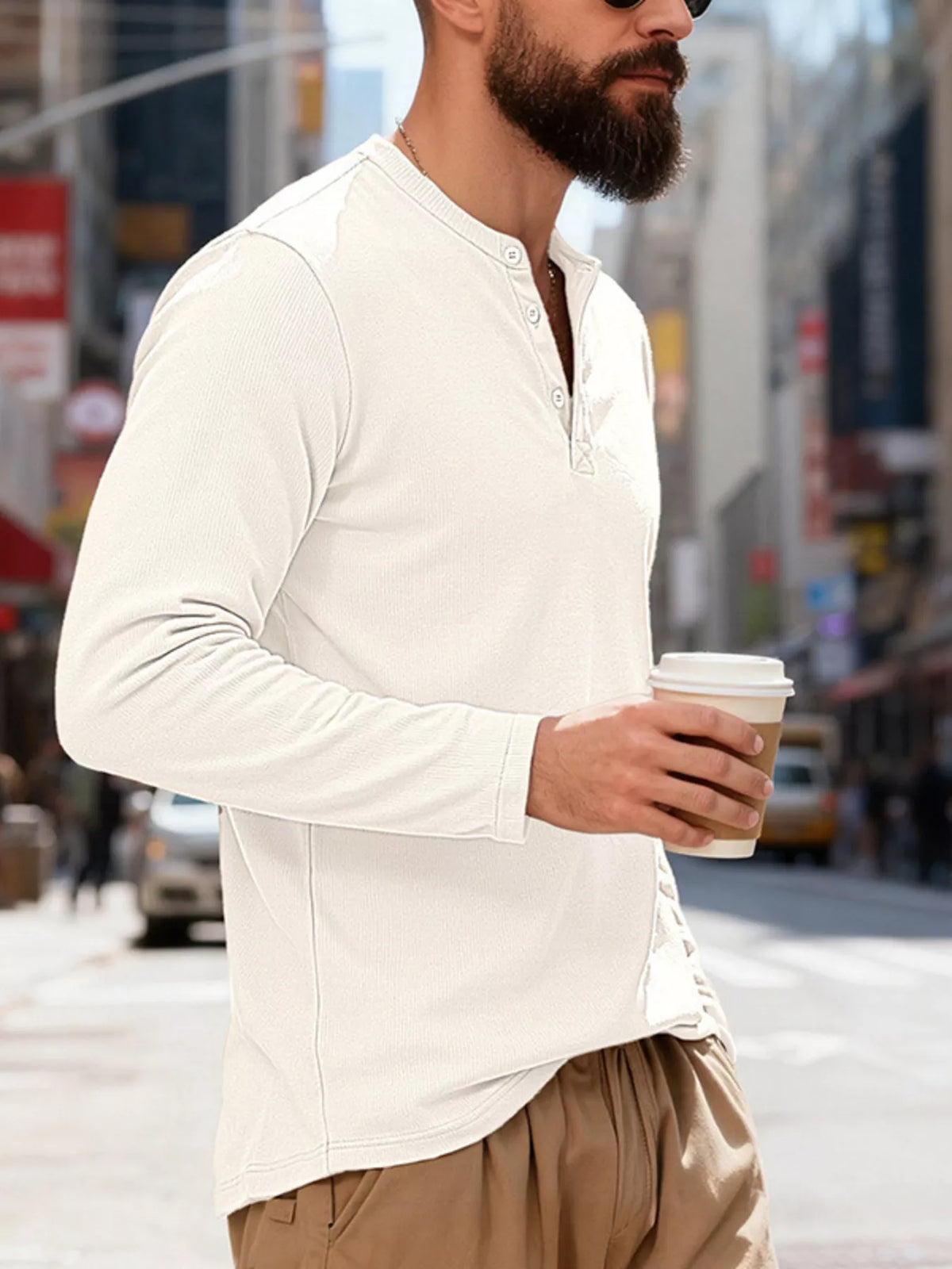 Long-sleeve henley