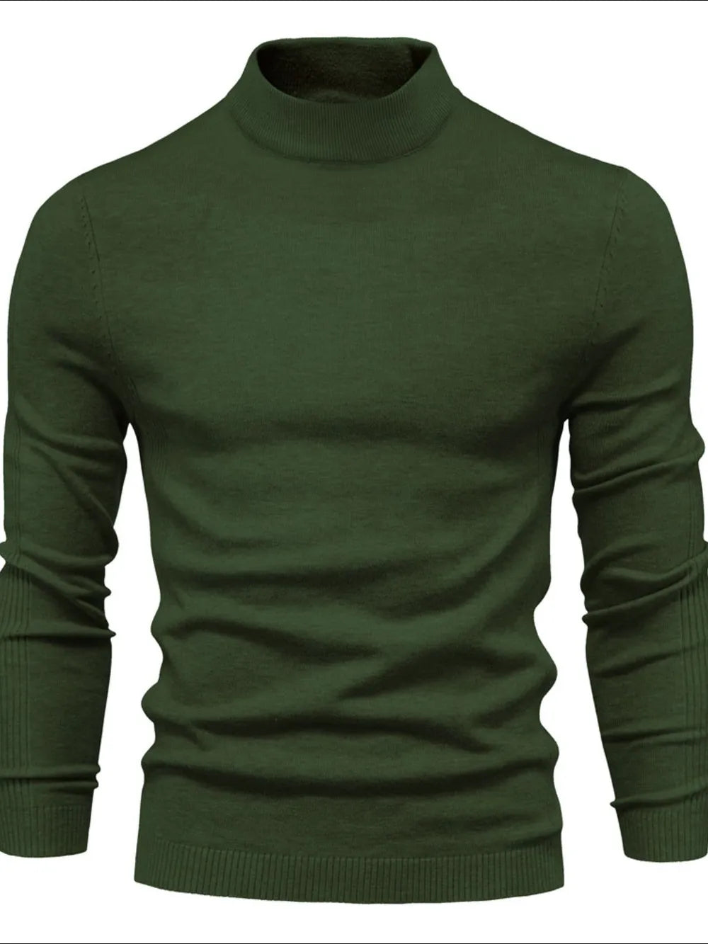 Mock neck long sleeve sweater, Army Green
