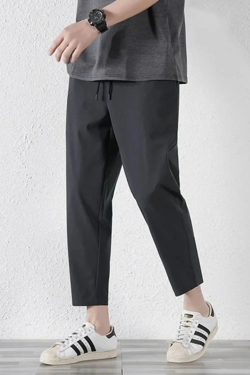 Drawstring pants with pockets, Dark Gray