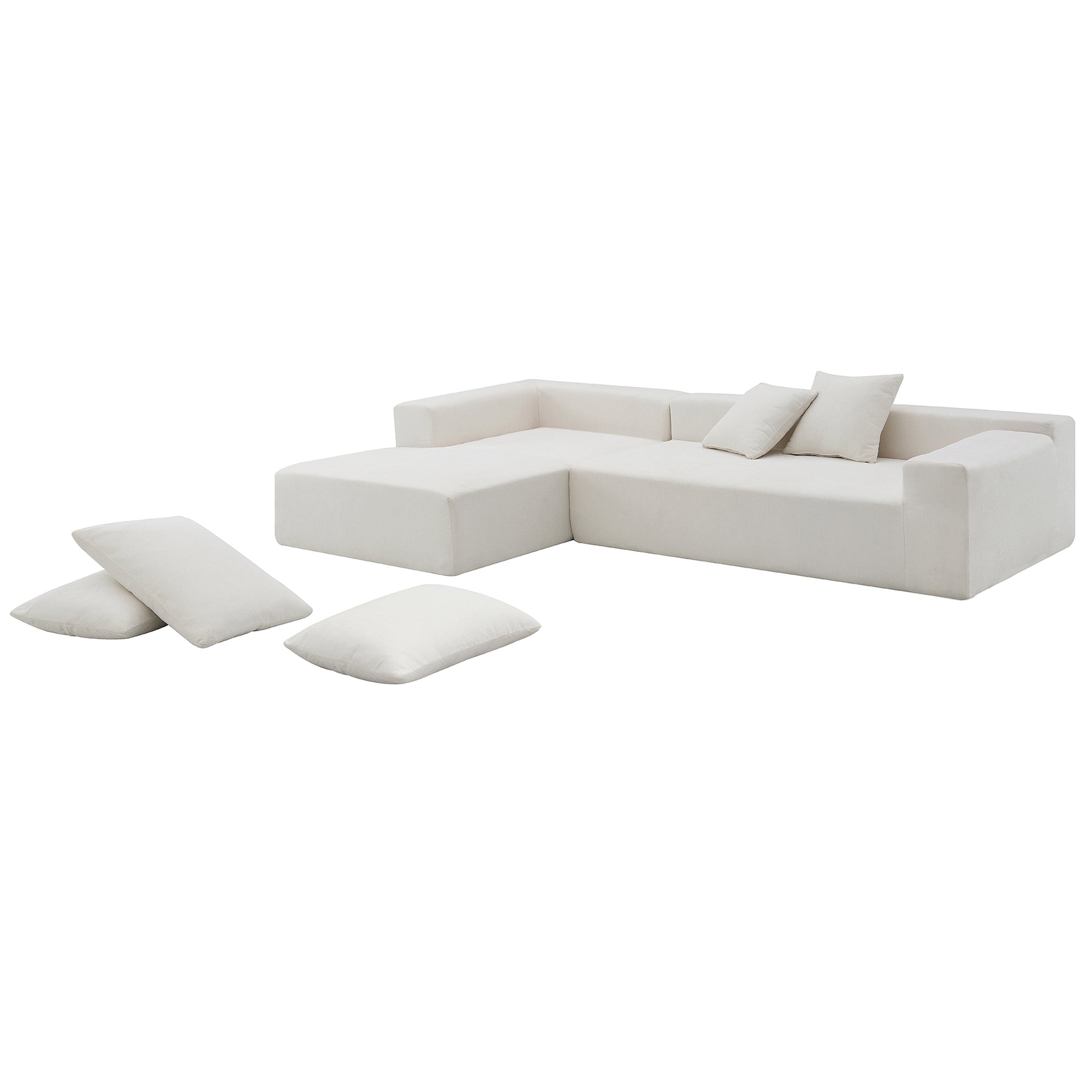 109*68" Modular Sectional Living Room Sofa Set Modern Minimalist Style Couch White