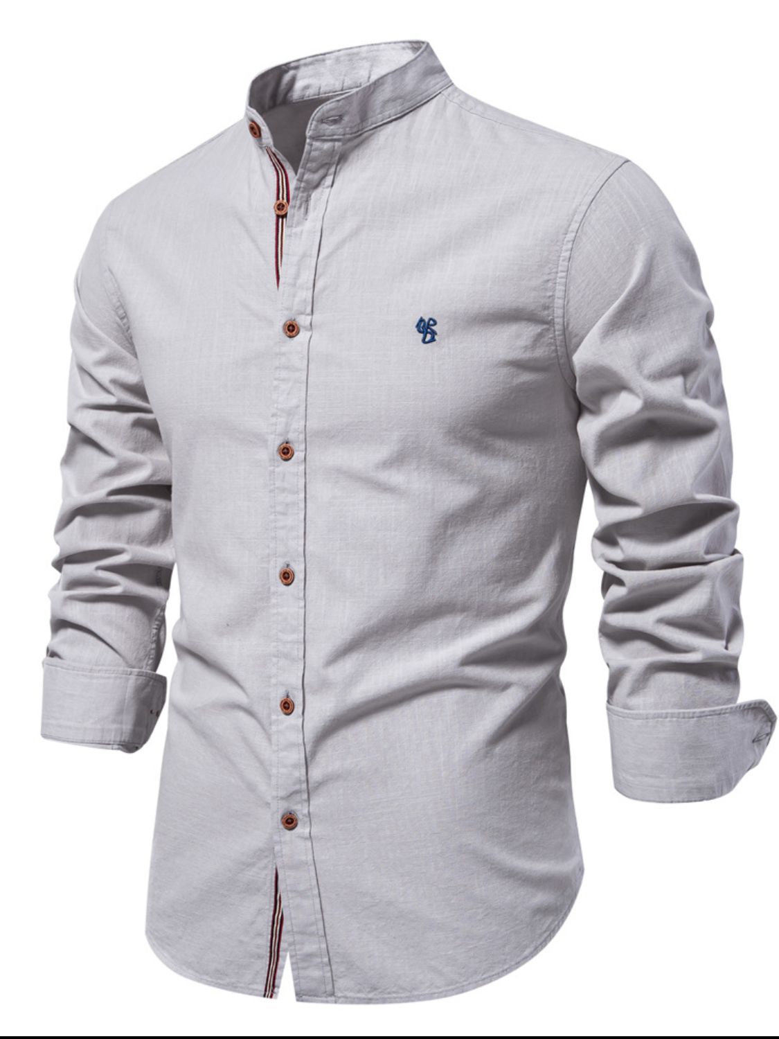 Button down embroidered shirt, Gray