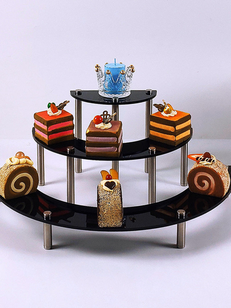 3 Layers Of Acrylic Cake Display Stand Cosmetics Round Dessert Display Stand Cake Stand