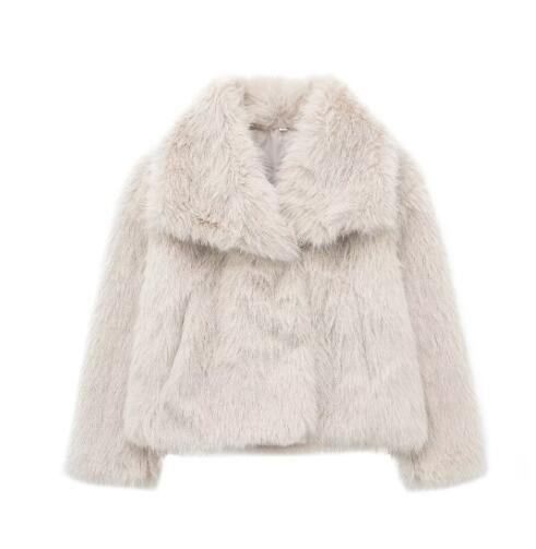 Plush teddy coat – beige