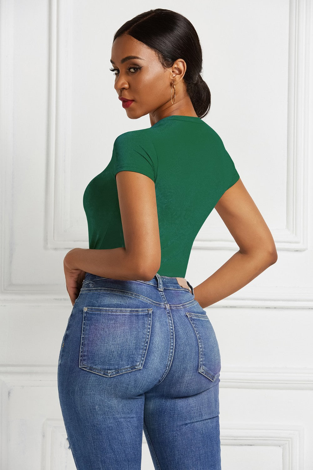 Short-sleeve crew bodysuit
