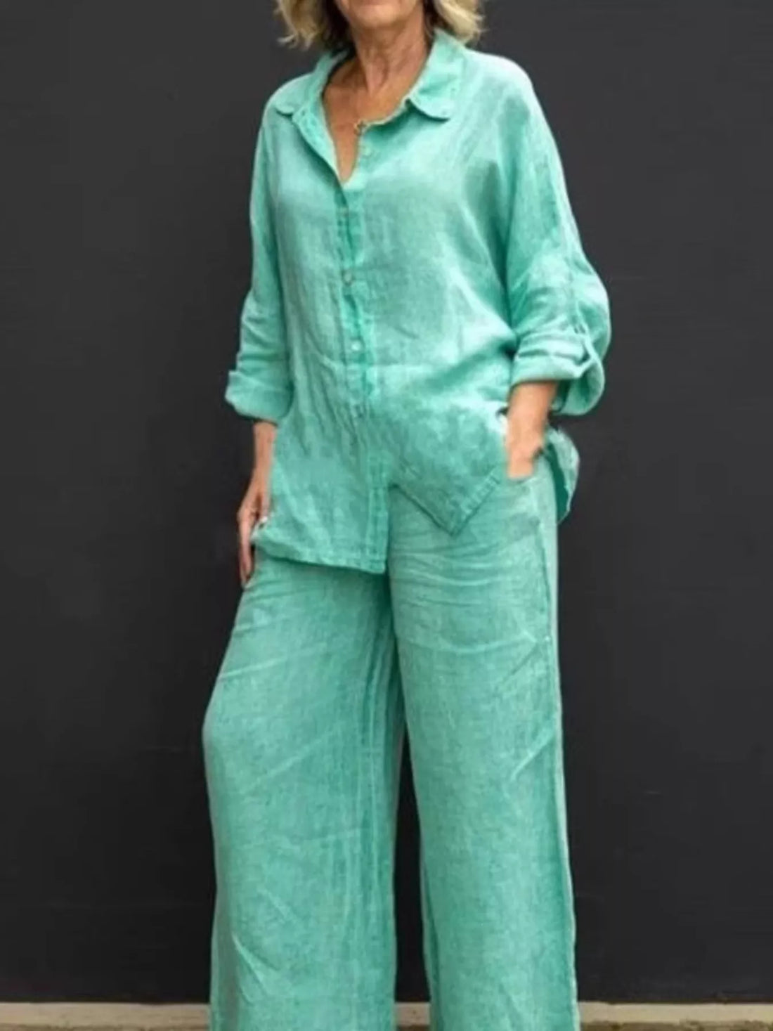 Shirt and pants set – green