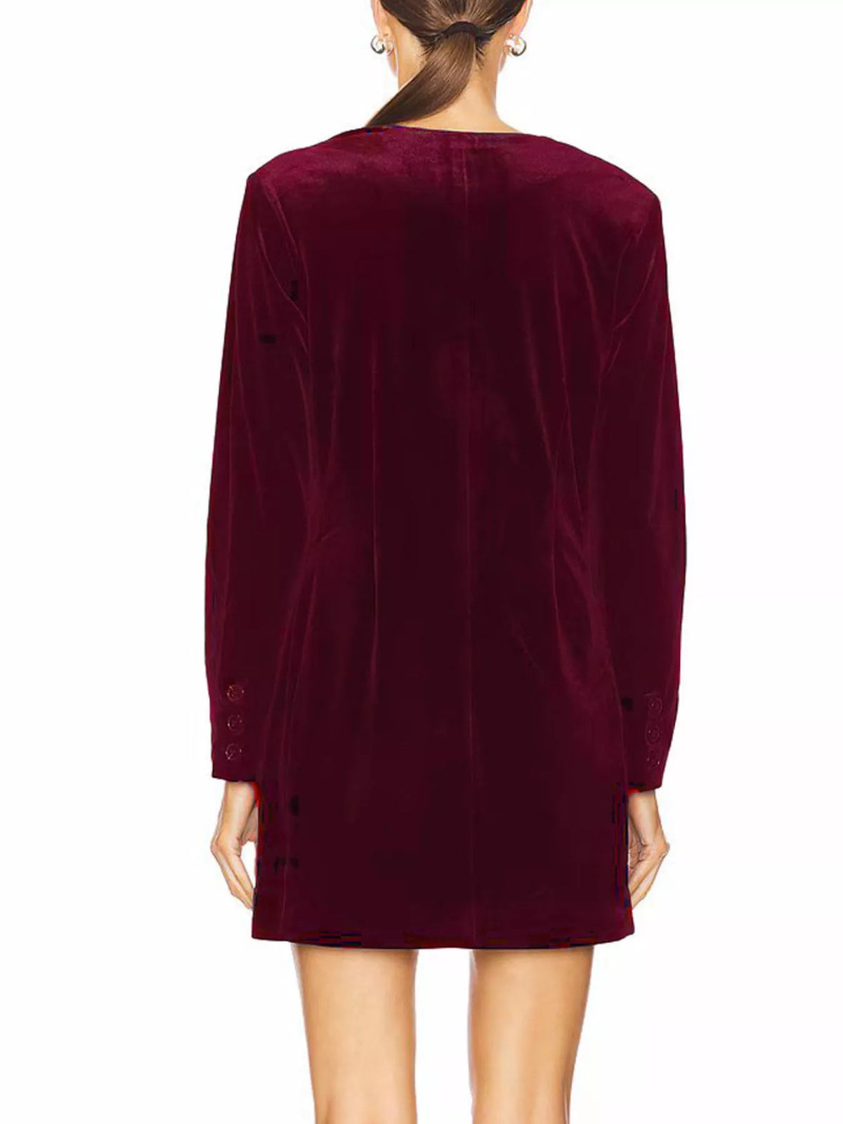 Velvet double-breasted blazer dress