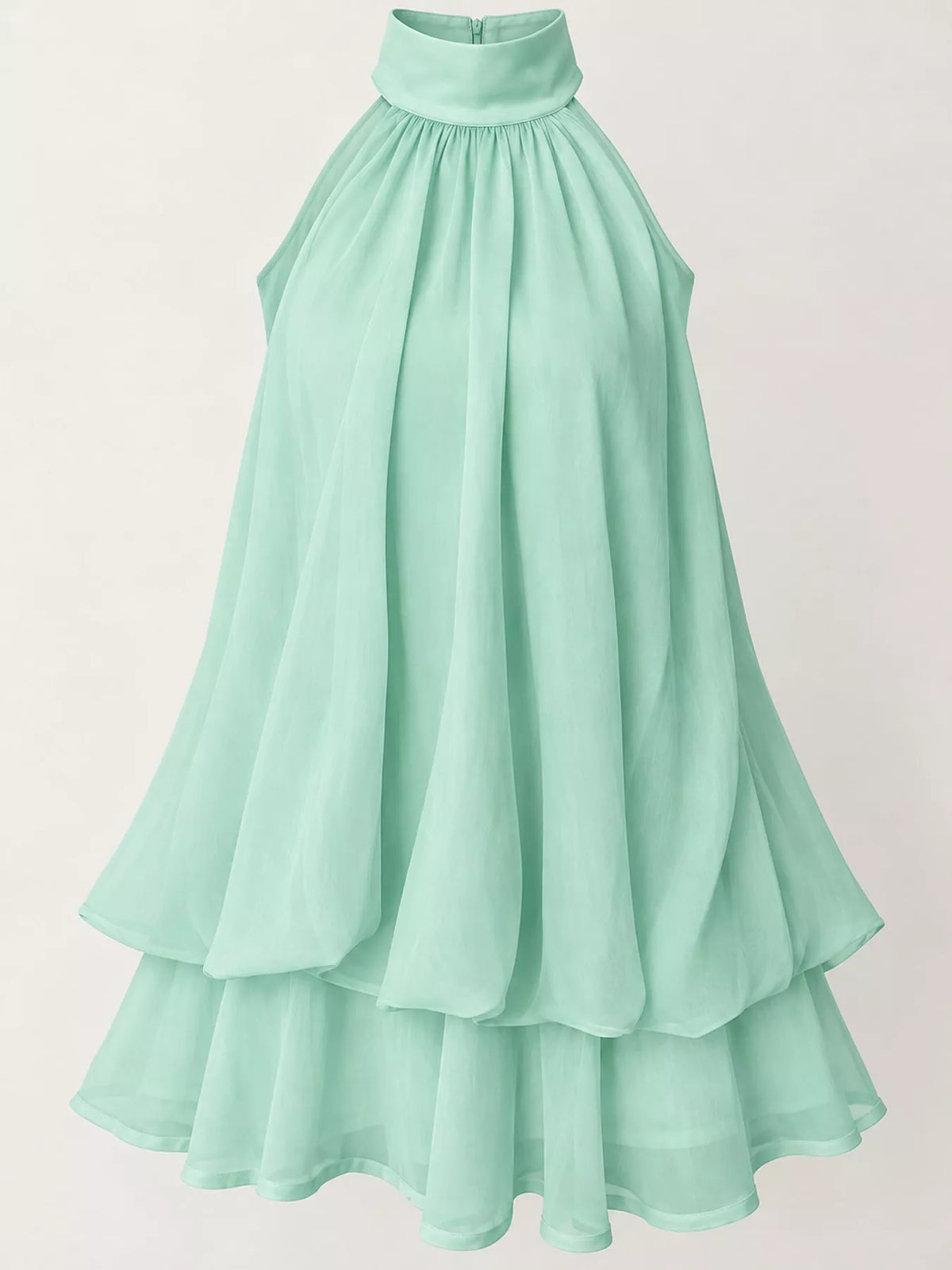 Ruched halter mini dress