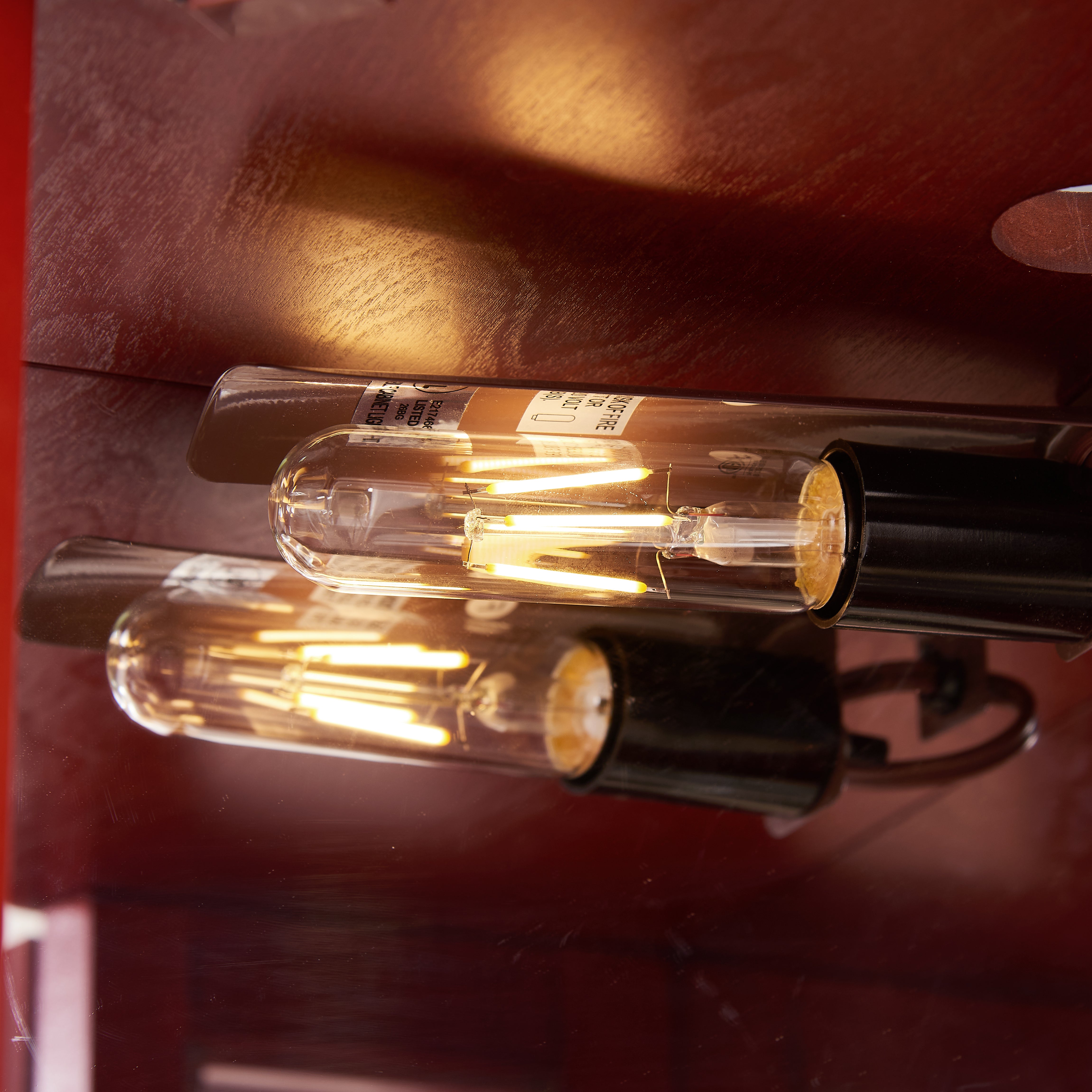 Corner Curio cabinet with illuminated glass display stand and tempered glass door, with adjustable bracket and light bulb