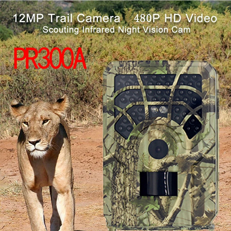 PR300A Wide Angle Infrared Night Vision Wildlife Trail Thermal Imager Video Hunting Camera 12MP 1080P 120 Degrees PIR Sensor