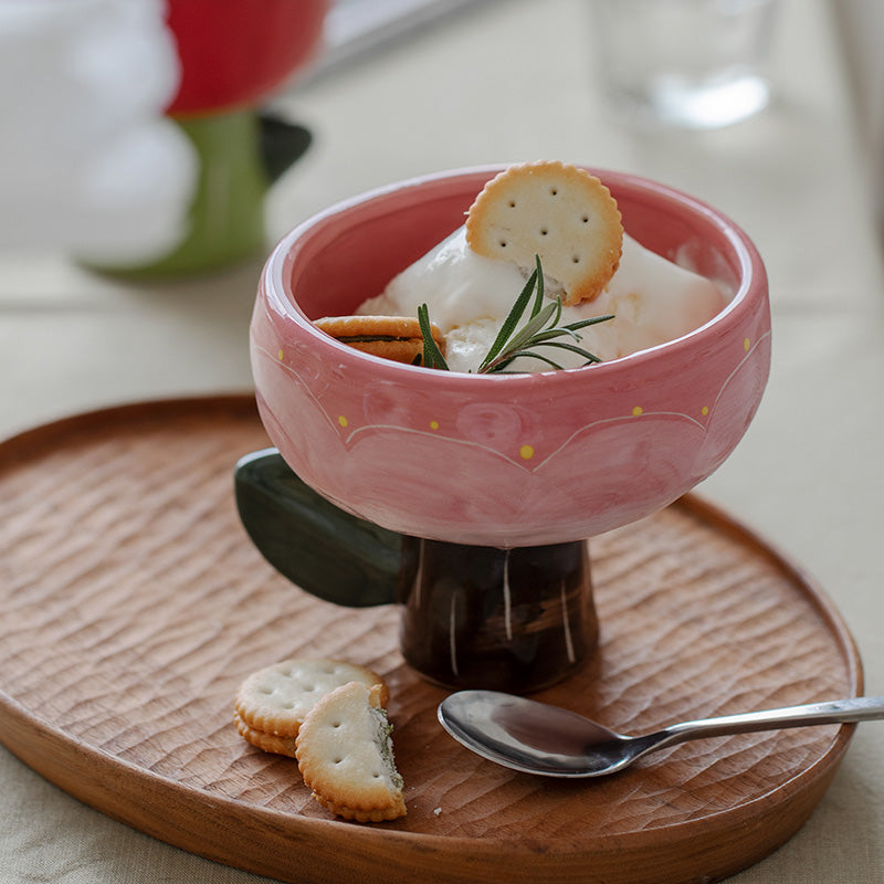 Tulip ceramic dessert bowl